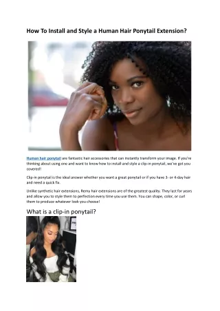 how to install and style a human hair ponytail