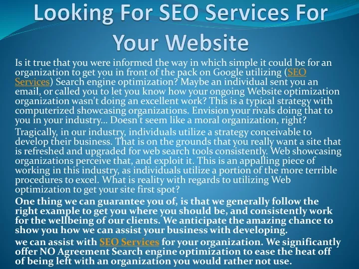 looking for seo services for your website