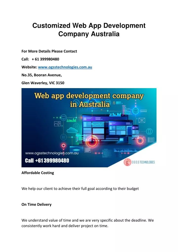 customized web app development company australia
