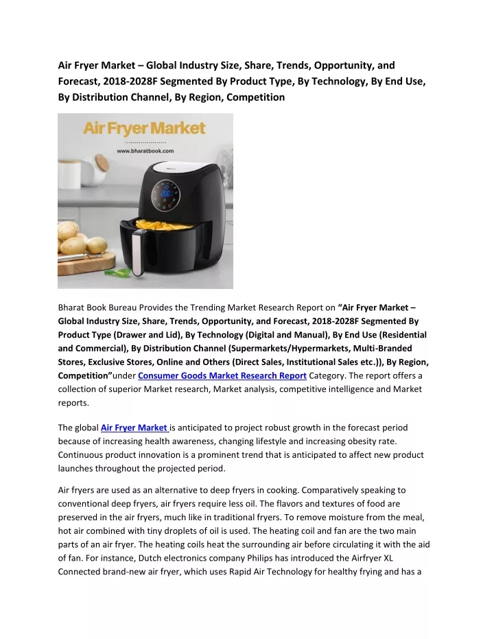 air fryer market global industry size share
