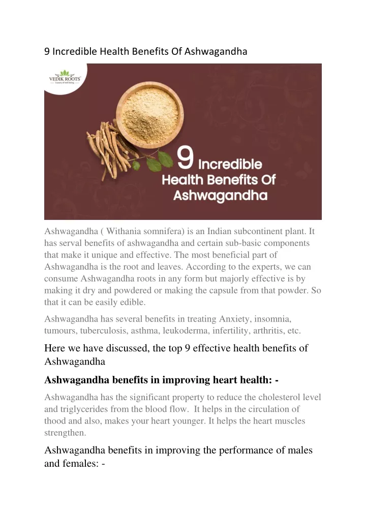9 incredible health benefits of ashwagandha