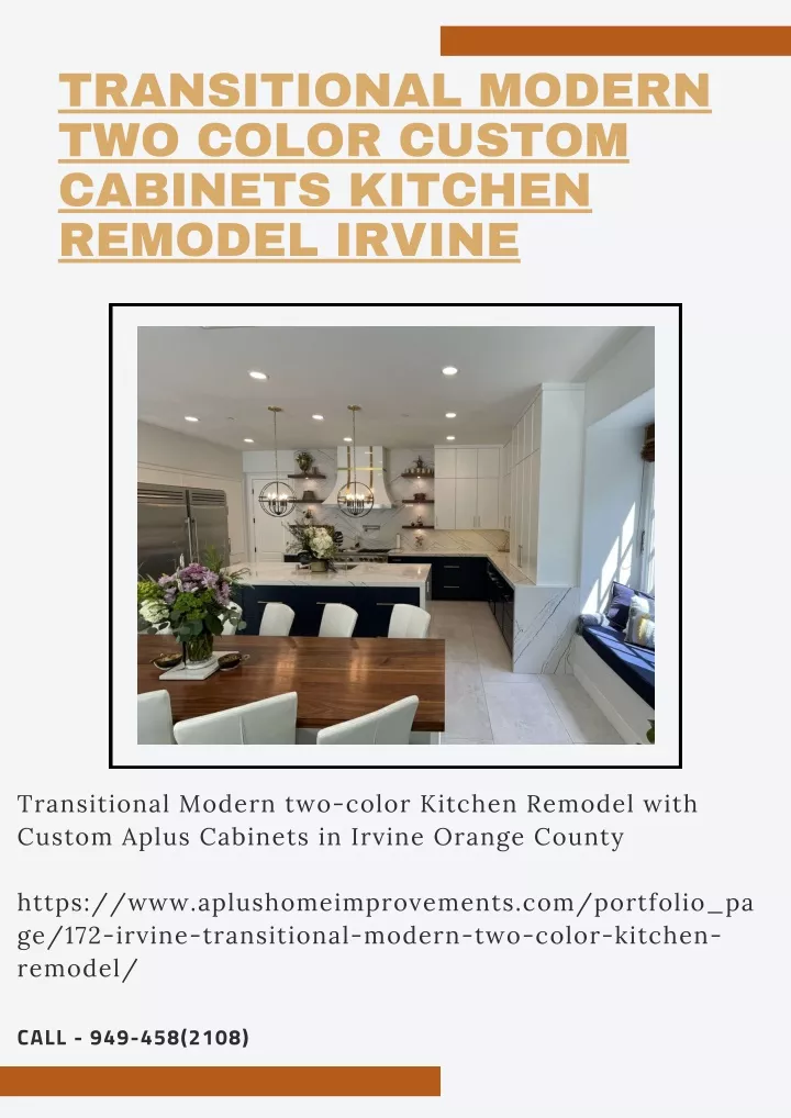 transitional modern two color custom cabinets