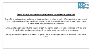Best Whey protein supplements for muscle growth