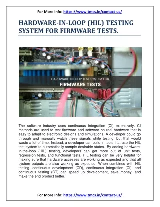 HARDWARE-IN-LOOP (HIL) TESTING SYSTEM FOR FIRMWARE TESTS
