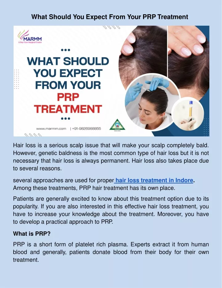 what should you expect from your prp treatment