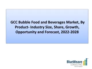 GCC Bubble Food and Beverages Market Forecast 2022-2028