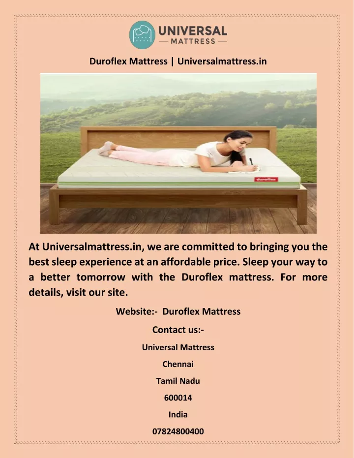 duroflex mattress universalmattress in