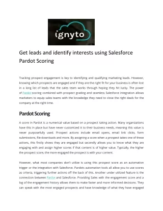 get leads and identify interests using salesforce