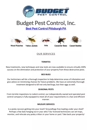 Best Pest Control Pittsburgh PA