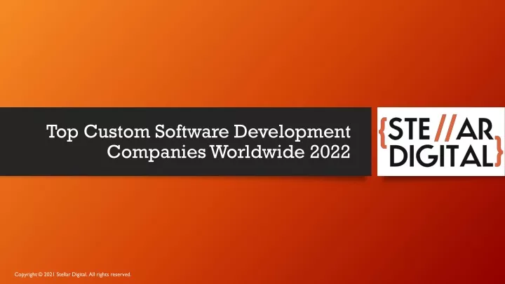 top custom software development companies worldwide 2022