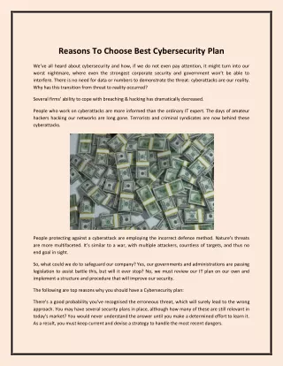 Reasons To Choose Best Cybersecurity