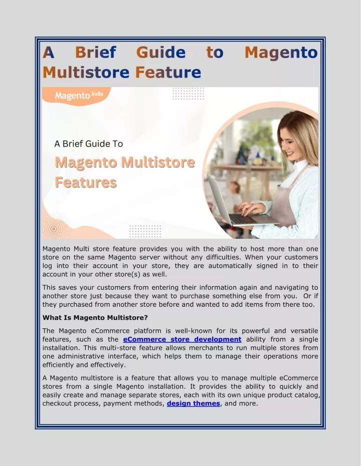 magento multi store feature provides you with
