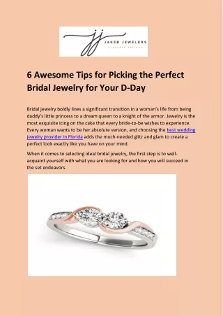 Best wedding jewelry provider in florida