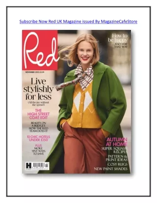 Subscribe Now Red UK Magazine issued By MagazineCafeStore