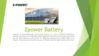 Zpower Battery is Battery Manufacturer in India