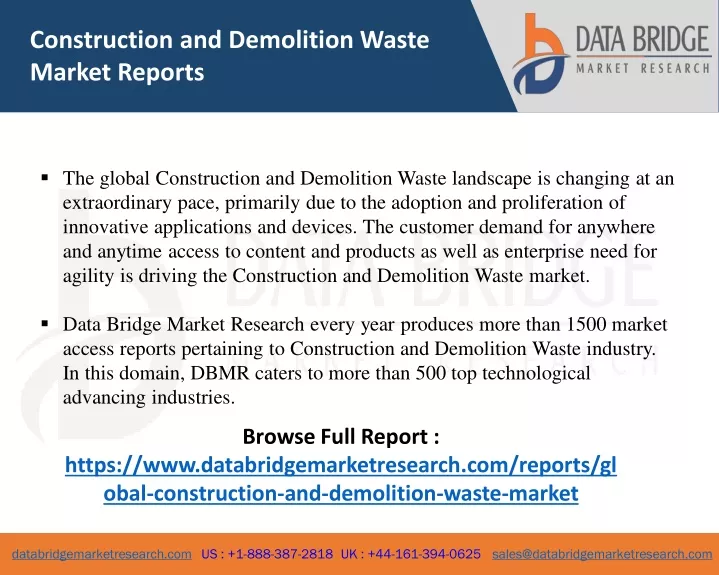 construction and demolition waste market reports