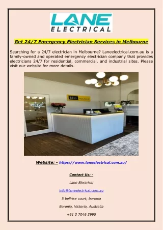 get 24 7 emergency electrician services