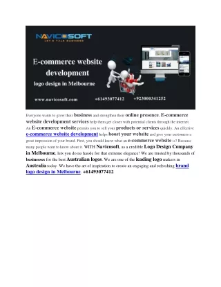 E-commerce website development services