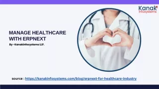 Manage healthcare with erpnext