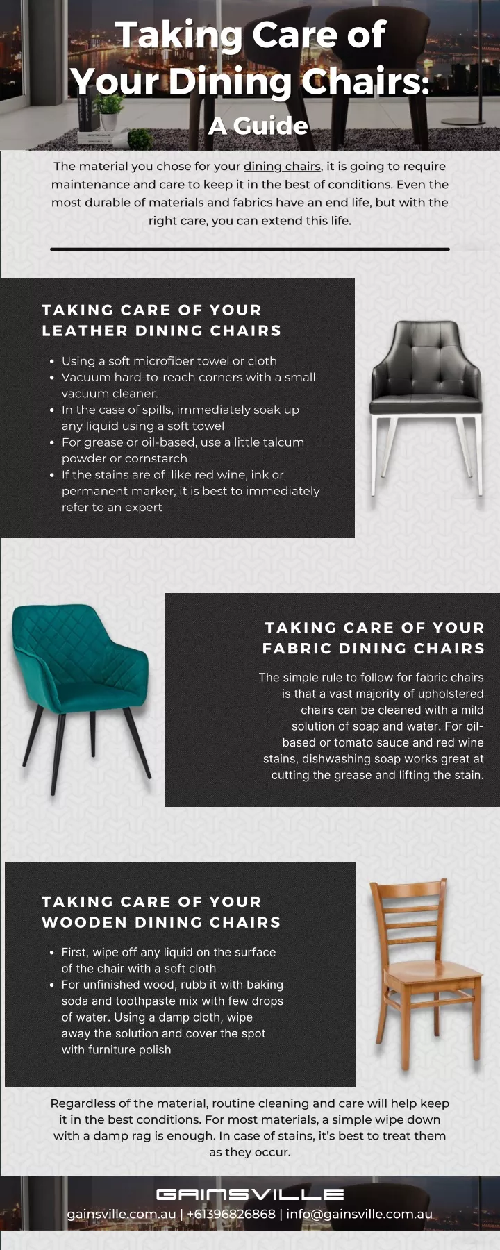 taking care of taking care of your dining chairs