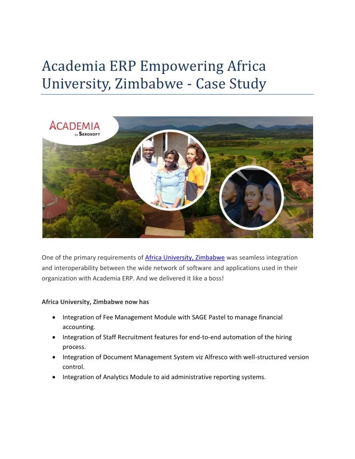 academia erp empowering africa university