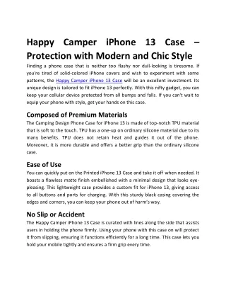 Happy Camper iPhone 13 Case