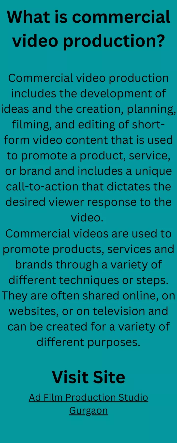 what is commercial video production