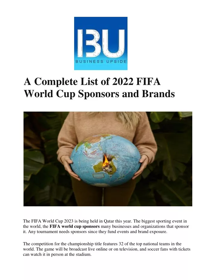 a complete list of 2022 fifa world cup sponsors