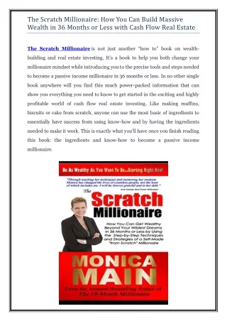The Scratch Millionaire - How You Can Build Massive Wealth in 36 Months or Less with Cash Flow Real Estate