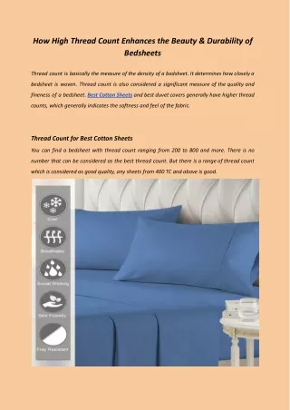 How High Thread Count Enhances the Beauty & Durability of Bedsheets