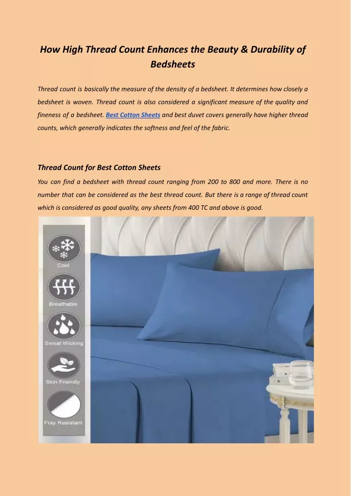 how high thread count enhances the beauty