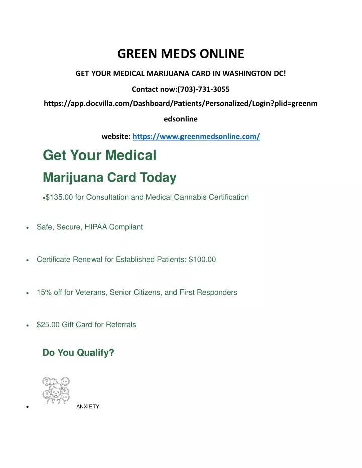 green meds online get your medical marijuana card