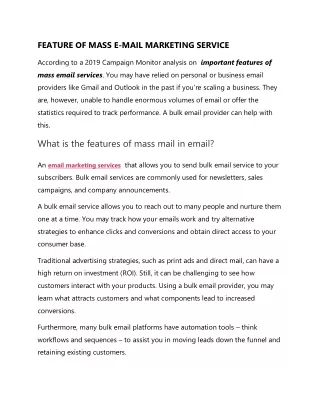 feature of email marketing