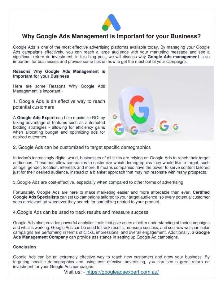why google ads management is important for your