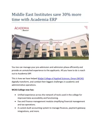 middle east institutes save 30 more time with