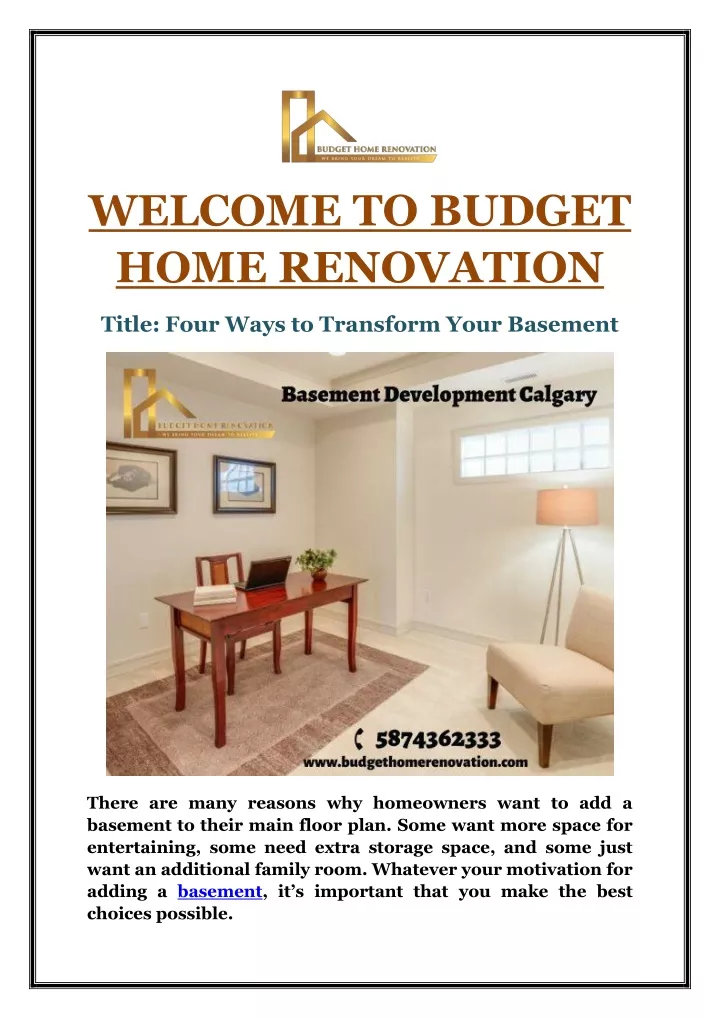 welcome to budget home renovation