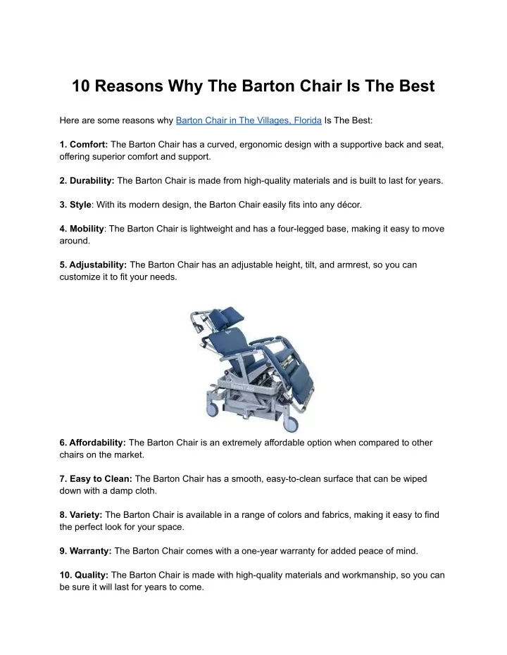 10 reasons why the barton chair is the best