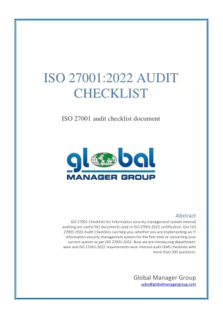 iso 27001 2022 audit checklist iso 27001 audit