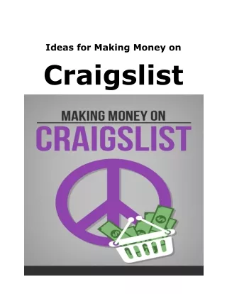 Ideas for Making Money Craigslist