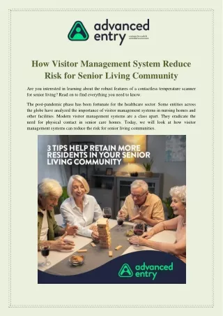 How Visitor Management System Reduce Risk for Senior Living Community
