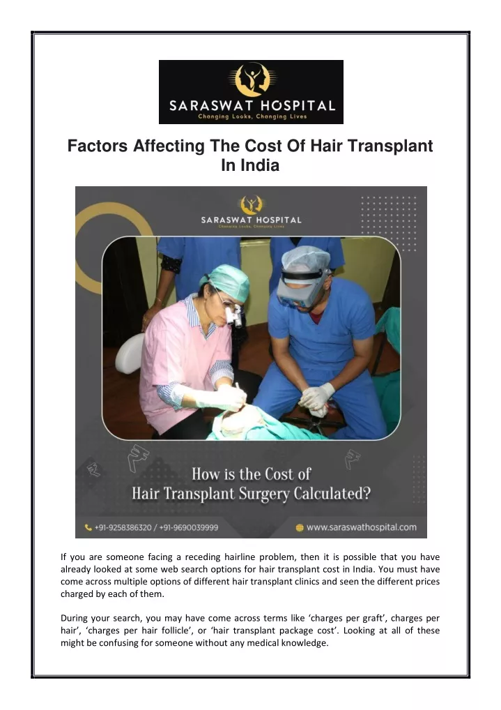 factors affecting the cost of hair transplant