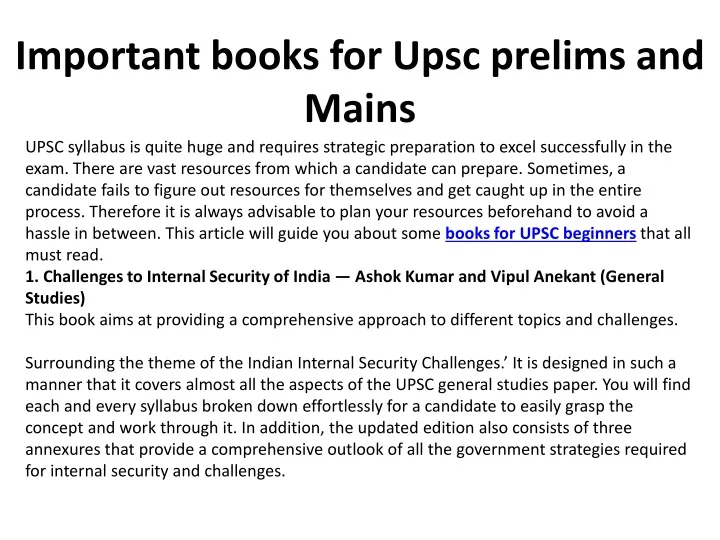 important books for upsc prelims and mains