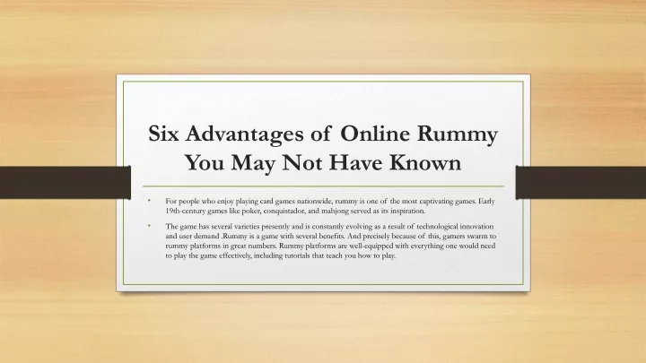 six advantages of online rummy you may not have known