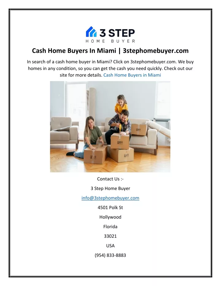 cash home buyers in miami 3stephomebuyer com