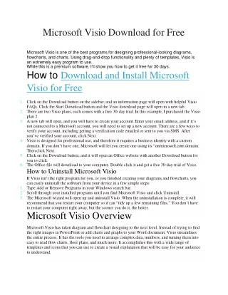 Microsoft Visio Download for Free