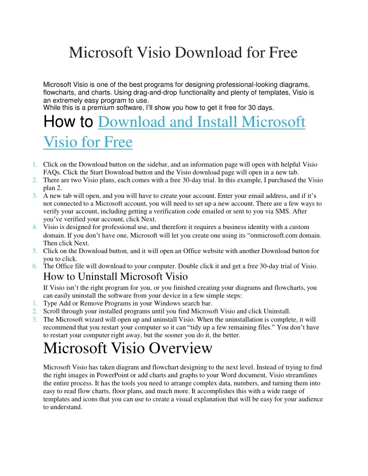 microsoft visio download for free