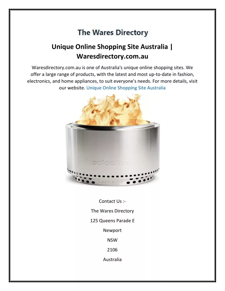 unique online shopping site australia