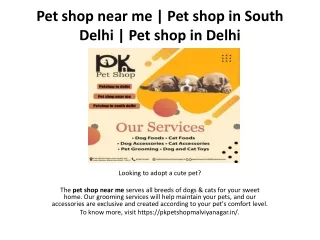 Pet shop near me | Pet shop in South Delhi | Pet shop in Delhi