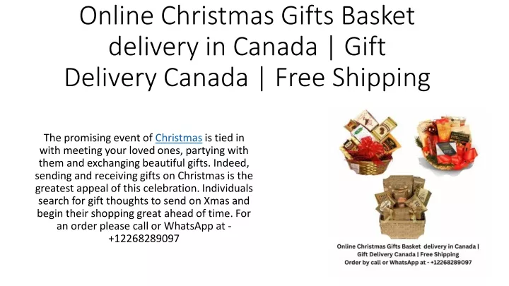 online christmas gifts basket delivery in canada