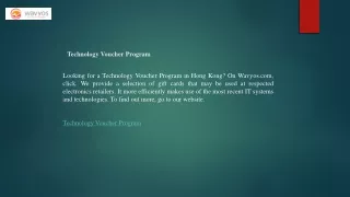 Technology Voucher Program  Wavyos.com